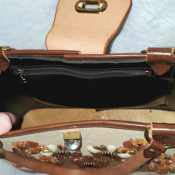 Vtg Collins of Texas Treasured Thoughts Classic Jeweled Tote Bag - Picture 11 of 16